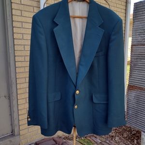 Men's Classic vintage Green Wool gabardine blazer 46 regular Lacrosse